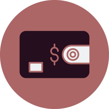 E-cüzdan işaret simgesi, vektör illüstrasyonu