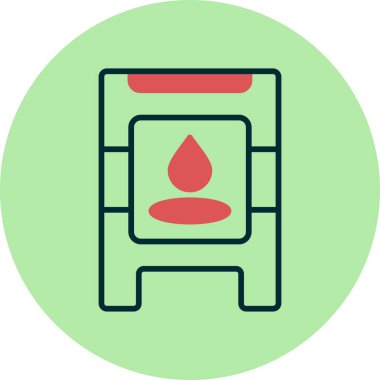 Islak Zemin simgesi, basit vektör illüstrasyonu