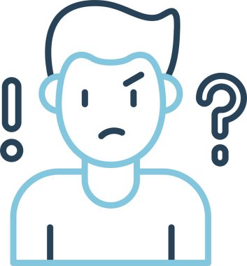 Şüphe web simgesi vektör illüstrasyonu