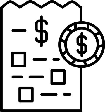 Fatura işi simgesi vektör illüstrasyonu