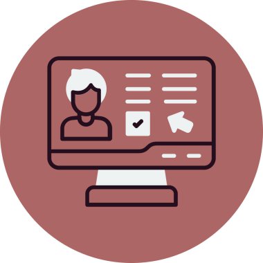 Çevrimiçi Oy Simgesi Vektör İllüstrasyonu