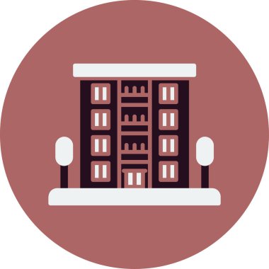 Daire binası simgesi, vektör illüstrasyonu basit tasarım