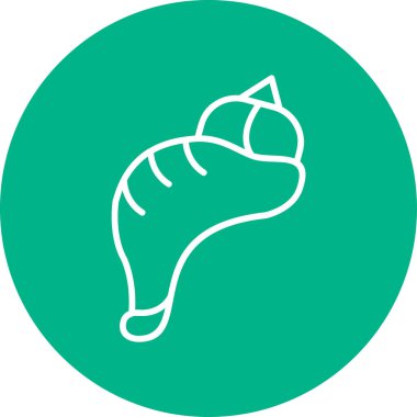 Kabuk düz simgesi, vektör illüstrasyonu