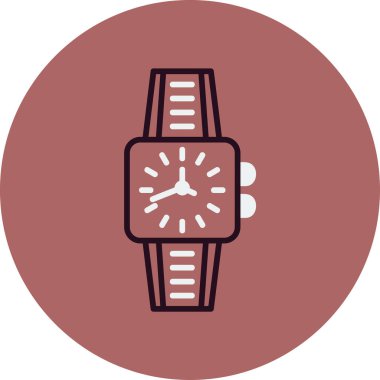 Kol saati simgesi, vektör illüstrasyonu