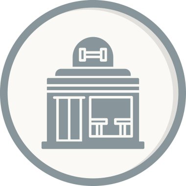 Spor salonu. Web simgesi basit illüstrasyon