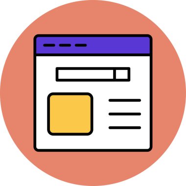 Tarayıcı modern simgesinin vektör illüstrasyonu