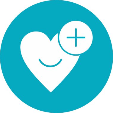 Dikkat kalp simgesi, basit vektör illüstrasyonu