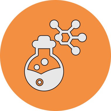 Kimya web simgesi, vektör illüstrasyonu