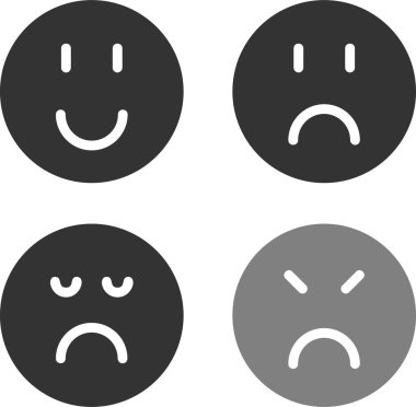 Duygusal yüz simgesinin vektör illüstrasyonu