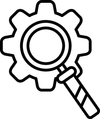 düz ayar simgesi, vektör illüstrasyonu