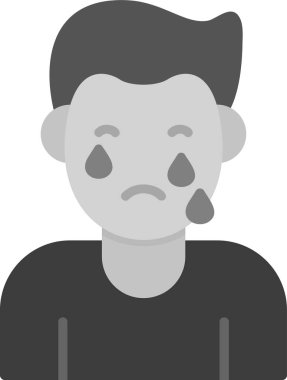 Üzgün ve ağlayan surat. Basit tasarım