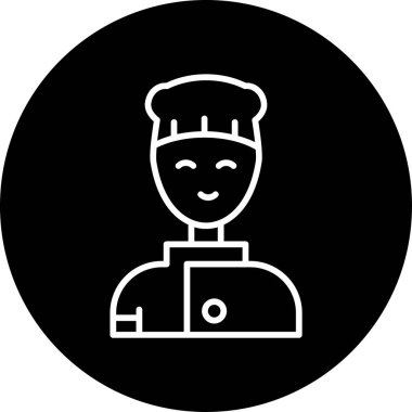 Şef. Web simgesi basit illüstrasyon 