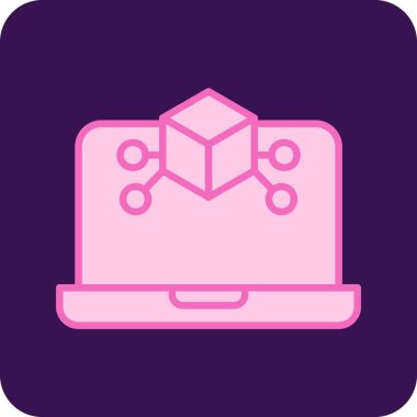 Simülasyon. Web simgesi basit illüstrasyon 