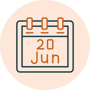 Haziran takvim simgesi. vektör illüstrasyonu