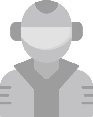 Gelecekçi Google kullanan bir adamın basit vektör görüntüsü, siber punk konsepti