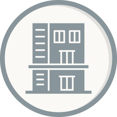 Ofis binası Web simgesi basit illüstrasyon