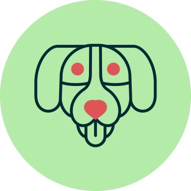 Bernese dağ köpeği ikonu, basit bir çizim.