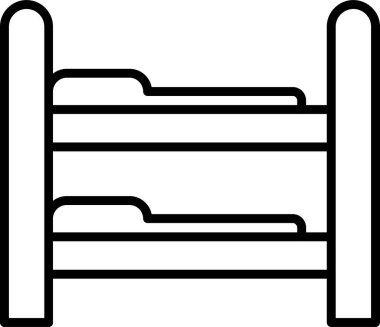 Bunk Bed web simgesi vektör illüstrasyonu