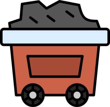 Maden arabası. Web simgesi basit illüstrasyon