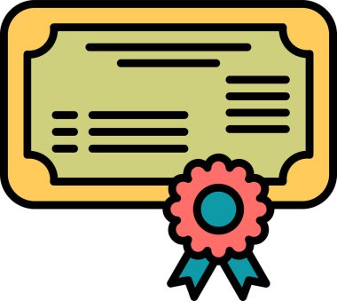 Sertifika simgesi, vektör illüstrasyonu basit tasarım