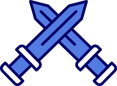 Çapraz kılıç simgesi vektör illüstrasyon 