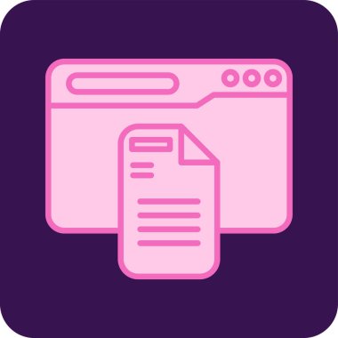 Minimalist bir dizaynda bir belge simgesinin vektör illüstrasyonu.