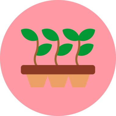 Saksı bitkileri. Web simgesi basit illüstrasyon 