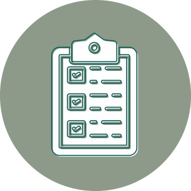 Web arayüzleri için hazırlanmış bir kontrol listesi için simge illüstrasyonu.