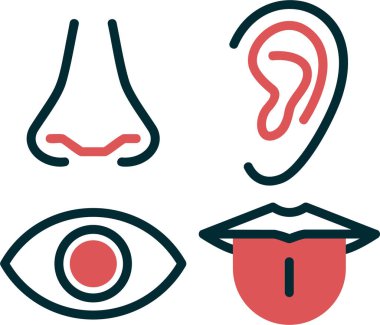 Duyular. Web simgesi basit illüstrasyon