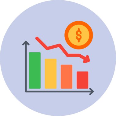 Kayıp grafiği. Web simgesi basit illüstrasyon