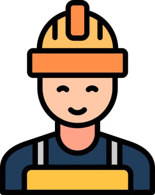 İşçi. Web simgesi basit illüstrasyon 