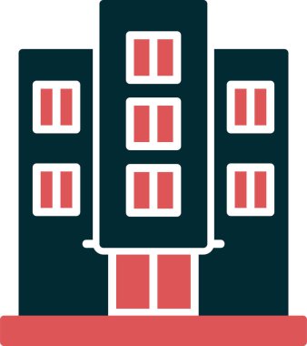 Otel binası simgesi, vektör illüstrasyonu