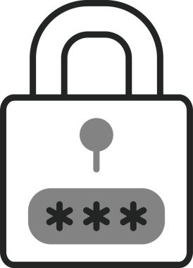 Korumalı parola simgesi, vektör illüstrasyonu basit tasarım