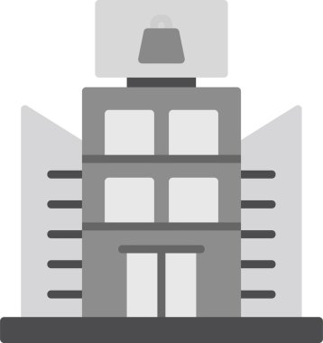 Alışveriş merkezi simgesinin basit doğrusal resmi 