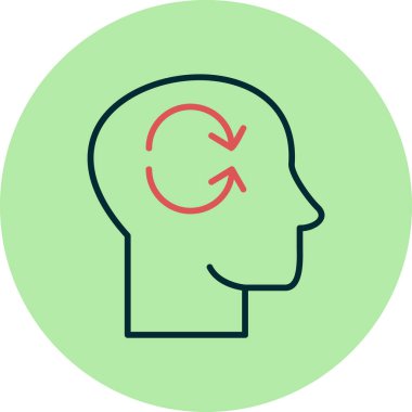 Beyin Bilinci simgesi, vektör illüstrasyonu  