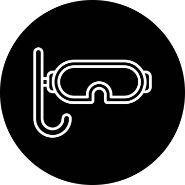 dalış maskesi simgesi vektör çizimi 