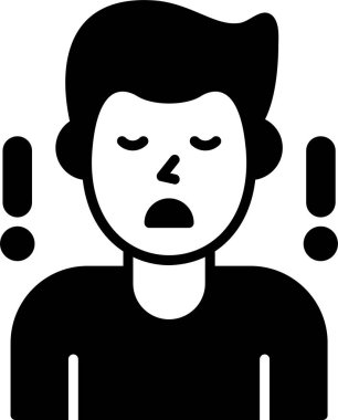 Endişe. Web simgesi basit illüstrasyon