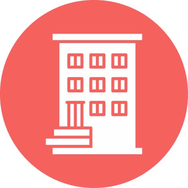 Şehir binası simgesi, vektör illüstrasyonu basit tasarım