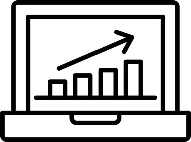 işletme büyüme grafiği vektör simgesi