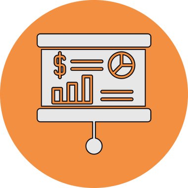 sunum simgesi, vektör illüstrasyonu basit tasarım