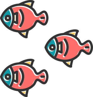 Balıklar. Web simgesi basit illüstrasyon
