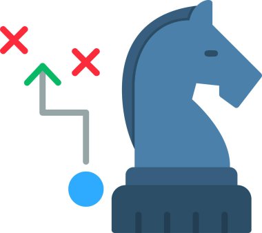 Satranç taşı simgesi, Strateji sembolü, vektör illüstrasyonu