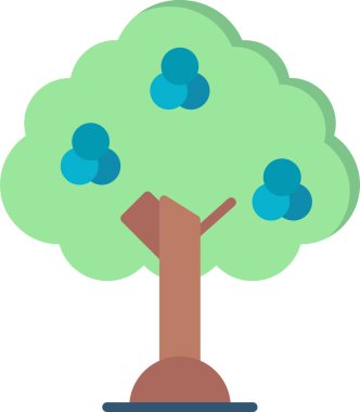 Ardıç ağacı simgesi vektör illüstrasyonu