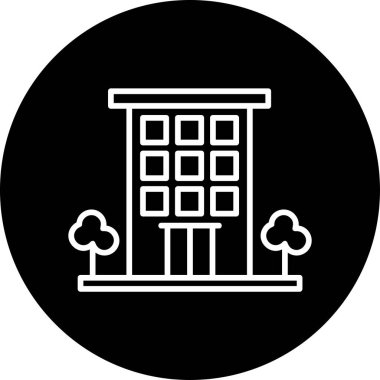 Apartman dairesi. Web simgesi basit illüstrasyon