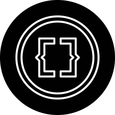 Parantez web simgesi vektör illüstrasyonu