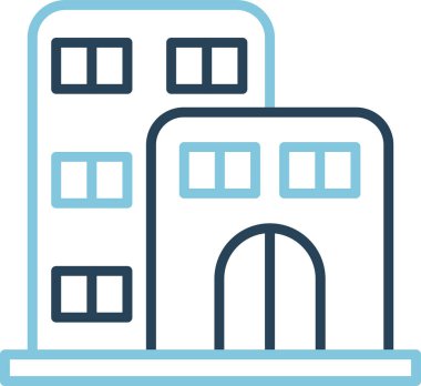 Şehir binası simgesi, vektör illüstrasyonu basit tasarım