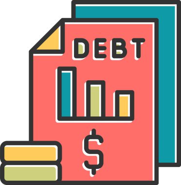 Borç simgesi vektör illüstrasyon tasarımı