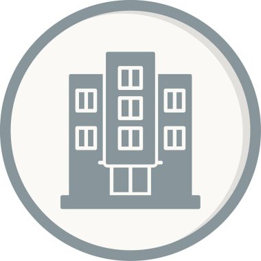 Otel binası simgesi, vektör illüstrasyonu