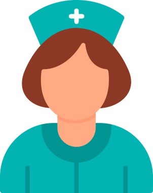Hemşire hanım. Web simgesi basit illüstrasyon