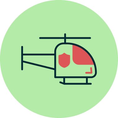 Helikopter. Web simgesi basit illüstrasyon